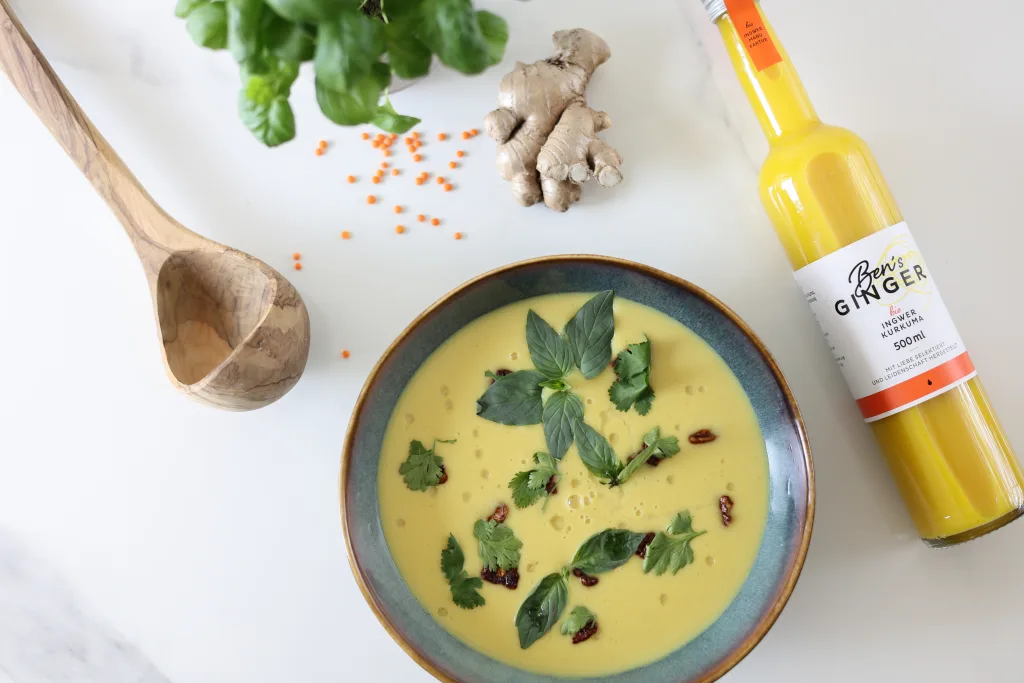 Soupe au gingembre, aux lentilles et au curcuma de Ben