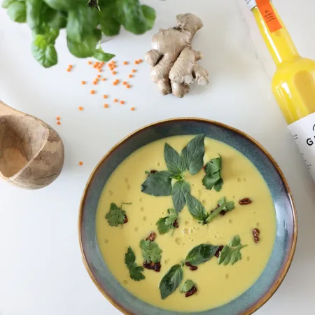 Soupe au gingembre, aux lentilles et au curcuma de Ben